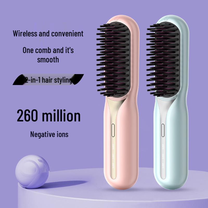 Dual-Use Ceramic Curling and Straightening Comb: Anti-Scald, Hair-Friendly, Compact, for Straightening and Curling