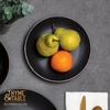 2 Pack Stoneware Salad Plates Round Microwave Dishwasher Safe Durable Casual Dining Entertaining Everyday Meals Black Onyx