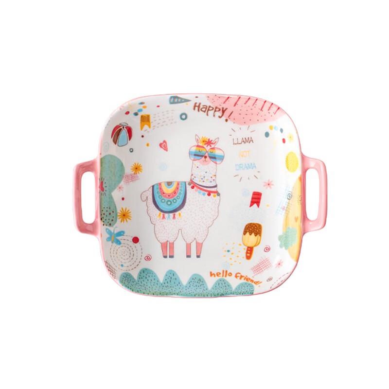 Creative Cartoon Alpaca Ceramic Plate