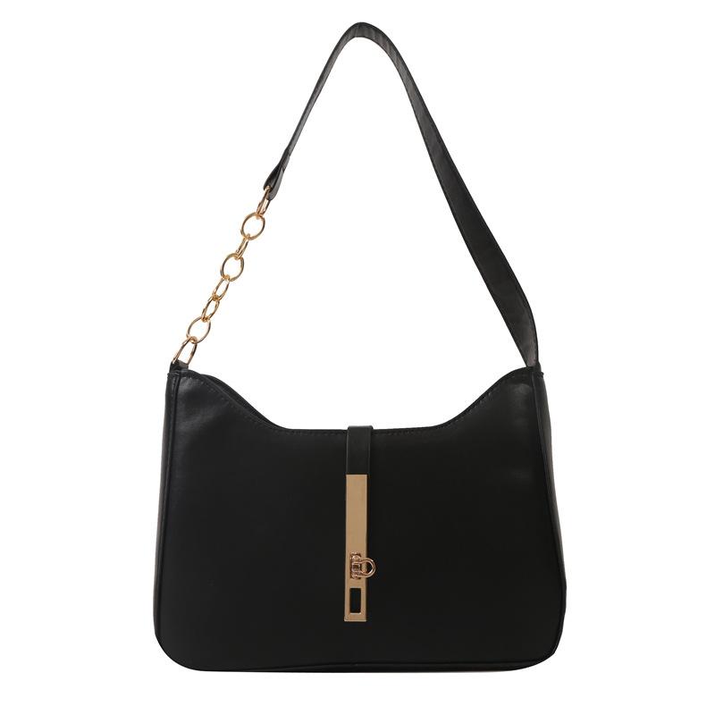 

Корейская нишевая дизайнерская сумка для женщин 2024 года, новая текстурированная портативная сумка через подмышку, универсальная модная сумка через плечо чёрный