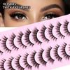 10 Paar Dicke Falsche Wimpern Dreidimensional Geschwungen Flauschig Hörnchenförmige Katzenaugen-Wimpern 2026