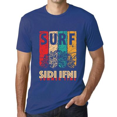Men’s Vintage Tee Shirt Graphic T Shirt Surf Summer Time SIDI IFNI Royal Blue