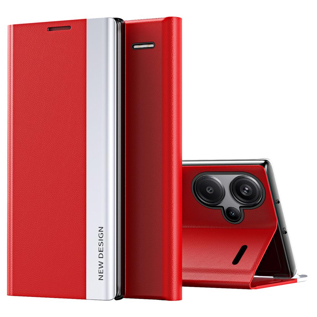 For Xiaomi Redmi Note 13 Pro+ 5G Cell Phone Case Anti-fall PC Shell PU Leather Cover