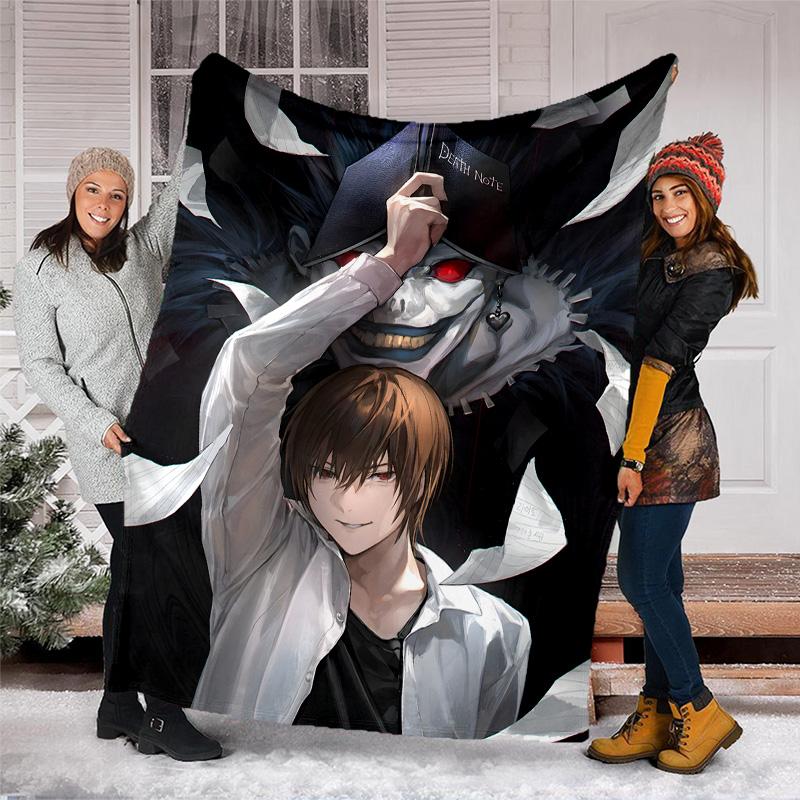 1pc D-Death Note2 Theme Blanket - Digital Print, Polyester, Cozy for All Seasons, Perfect for Outdoor, and Travel
