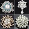Breastpin Elegant Easy Matching Alloy Flower Faux Pearls Women Brooch Pin