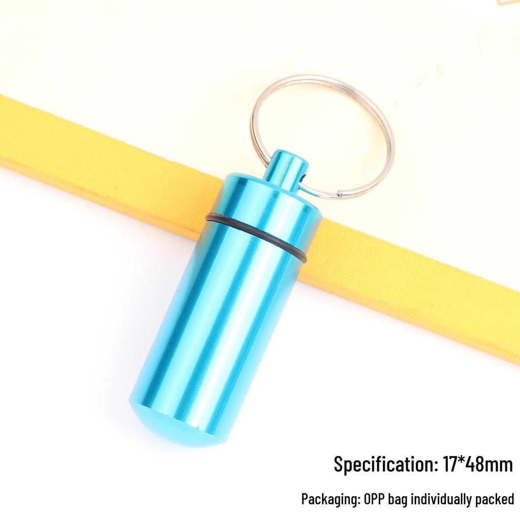 Portable Aluminum Pill Case with Keychain & Sealed Earplugs - Outdoor Survival Gear Pendant