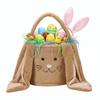 Large Capacity Bunny Storage Basket Portable Design Candy Basket Bunny Handbag  Easter Celebration