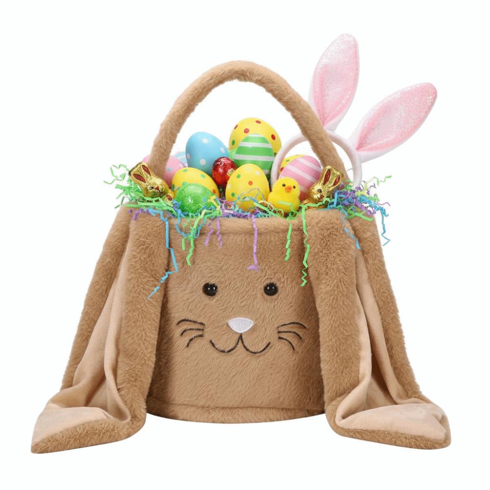 Large Capacity Bunny Storage Basket Portable Design Candy Basket Bunny Handbag Easter Celebration