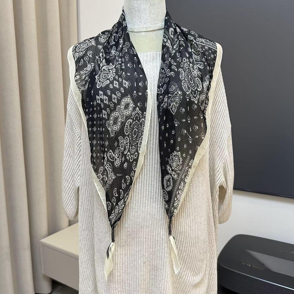 Premium Women's Summer Cotton & Linen Triangle Scarf - Versatile Lightweight Shawl