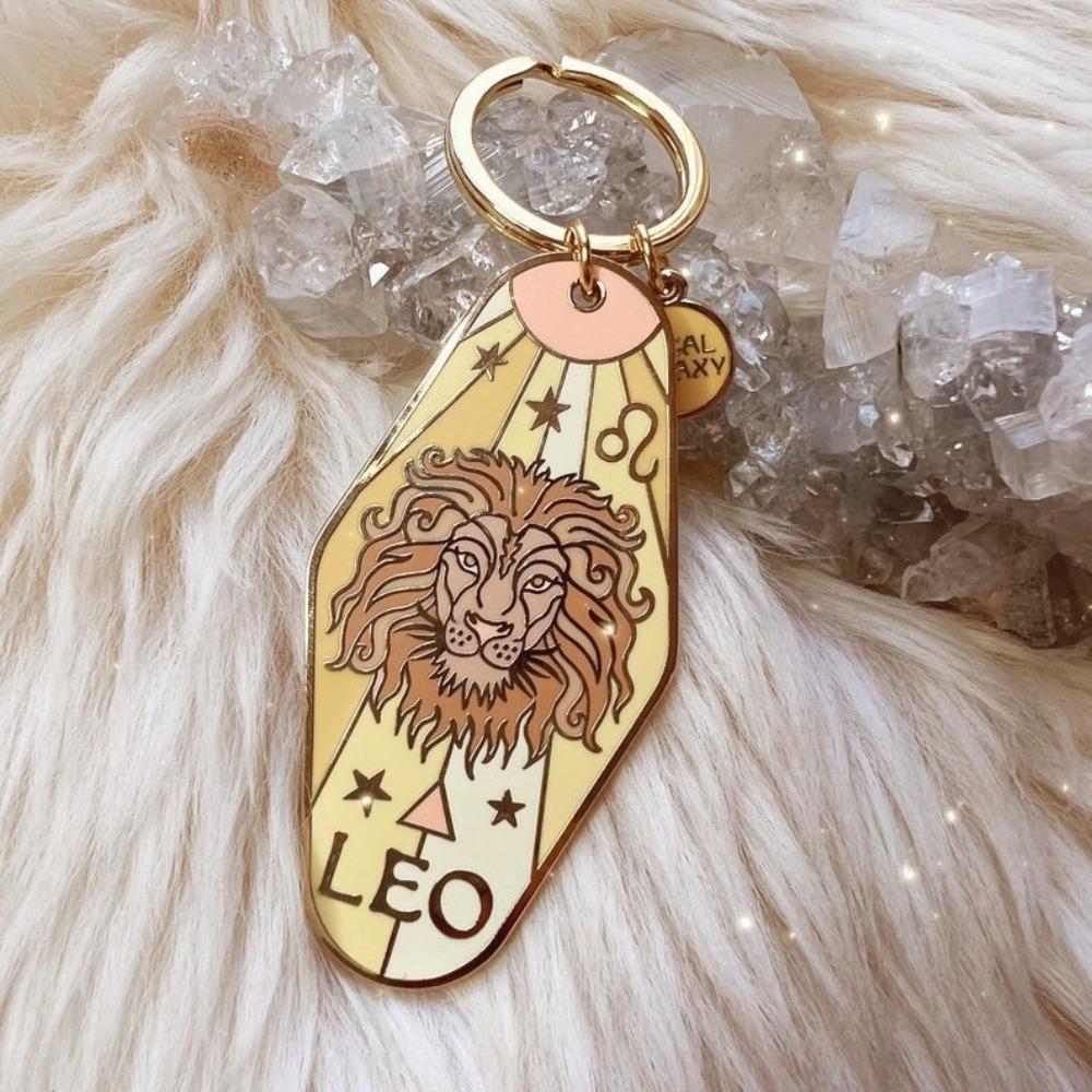 Capricorn 12 Constellation Keychain Lion Car Keyring Personality Constellation Metal Pendant  Gifts