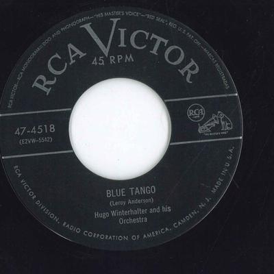 7-Zoll-Schallplatte HUGO WINTERHALTER SEIN ORCHESTER Blue Tango Der Zigeunerpfad 474518 RCA VICTOR 1952 US Jazz Gebraucht