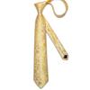 Herren Krawatte Krawatte Seide gelbe Blume Einstecktuch Manschettenknöpfe Set Hochzeit