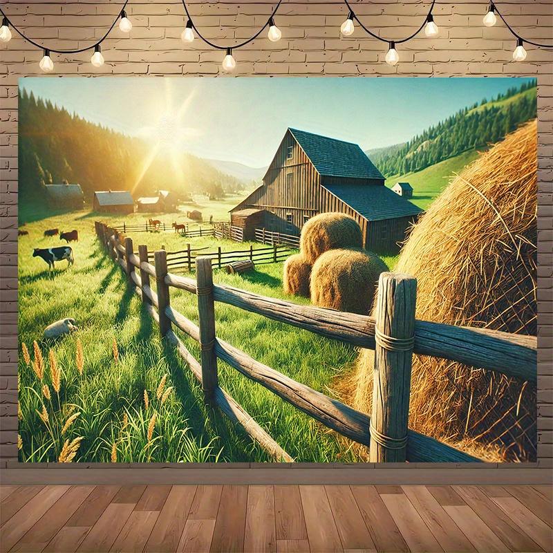1 piece of farm background wall hanging cloth under sunlight background decoration room and photography studio props