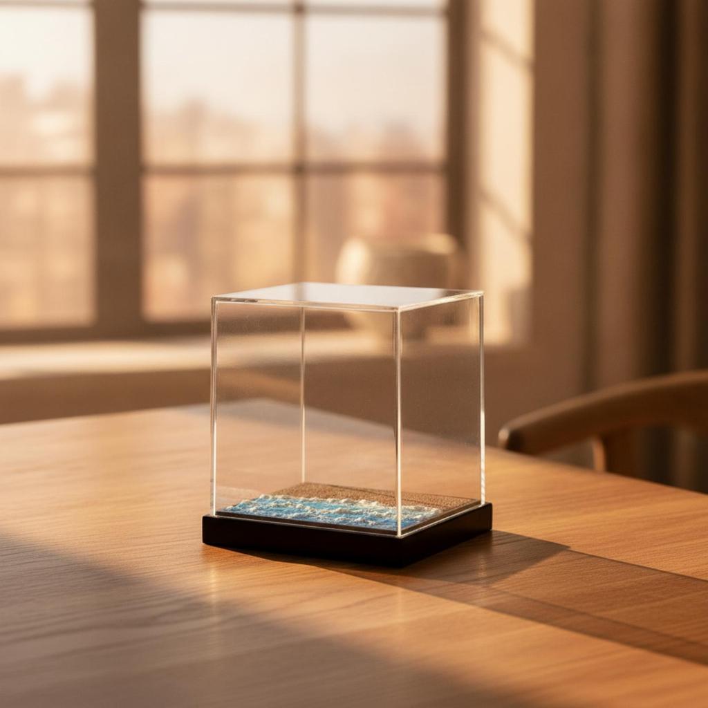 Acrylic Display Case with Dust Cover Dustproof Miniature Clear