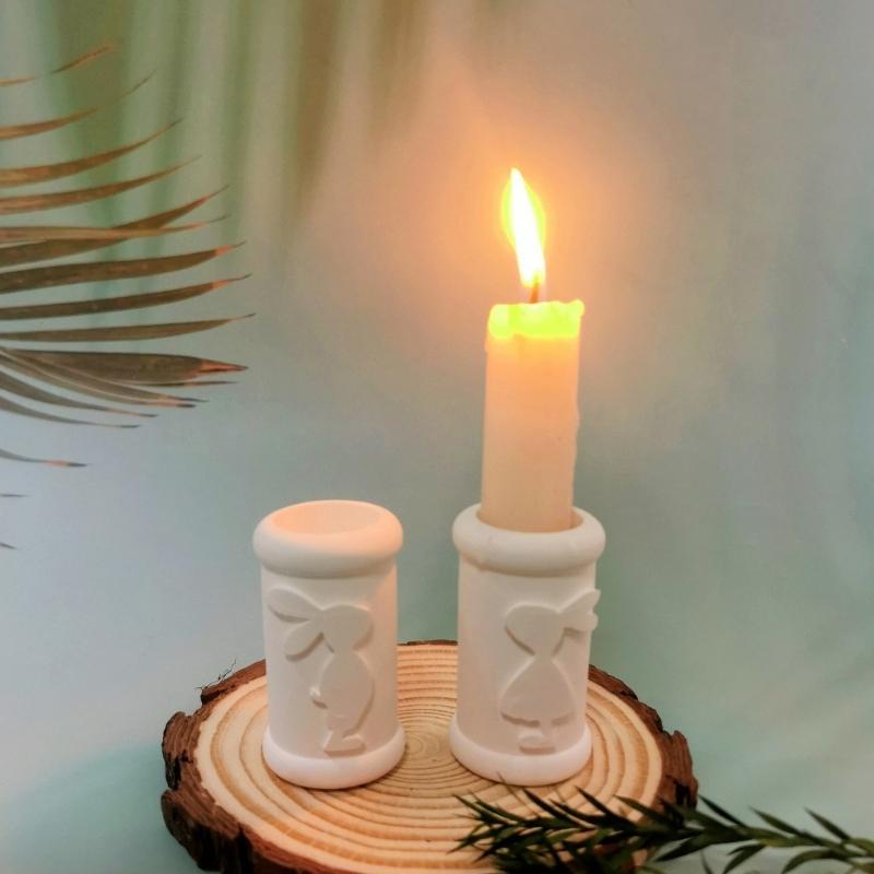 Candle Mould Decors Casting Molds DIY 3D Silicone Mould Cylinders Rabbit Mould Silicone Molds Handicrafts Candle Holder