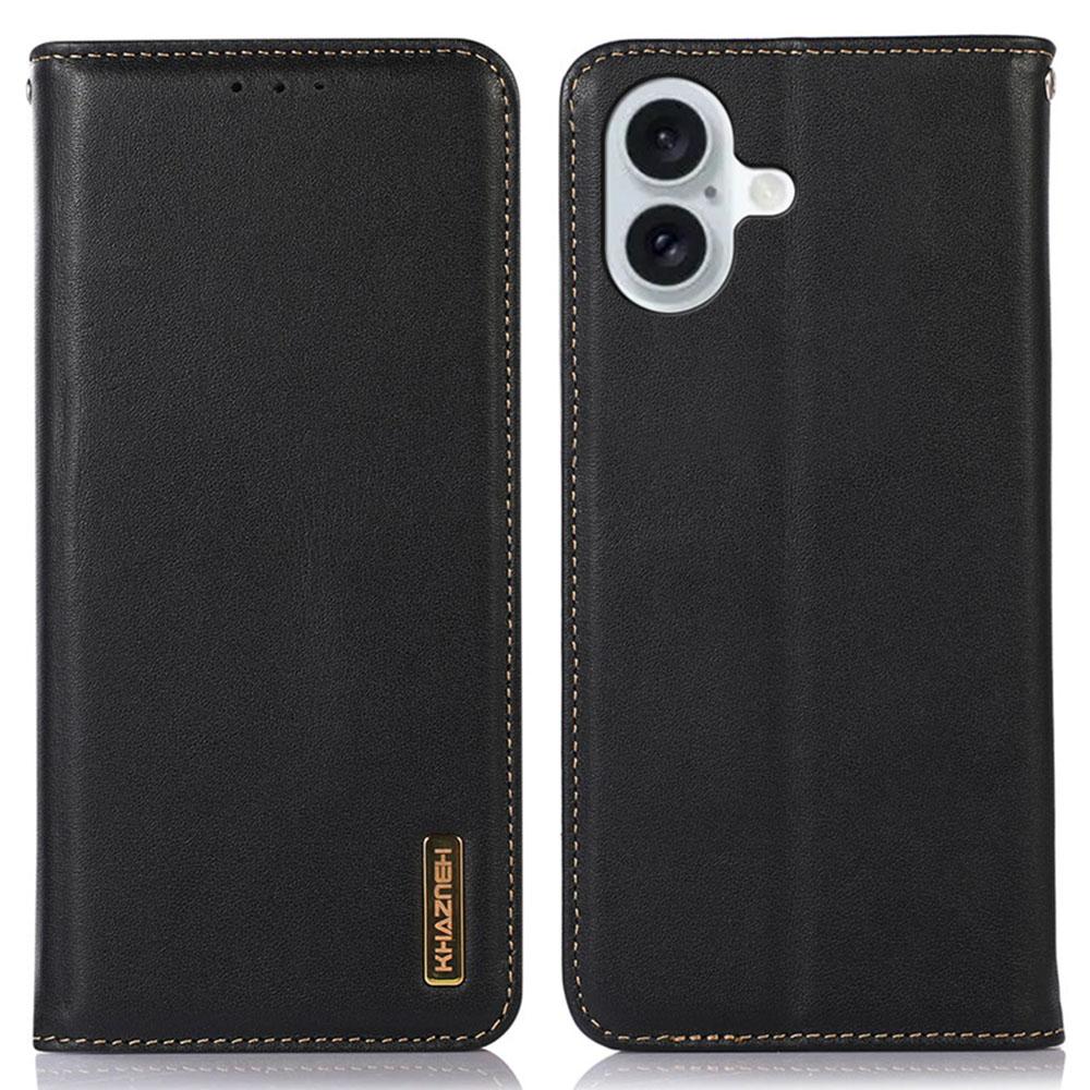 KHAZNEH Etui na iPhone 17 Portfel Skórzany Pokrowiec na Telefon Tekstura Nappa