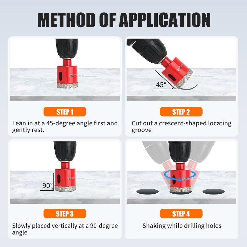 12Pcs Diamond Coated Drill Bits Set 6-35mm Hole Saw Kit for Glass Marble Granite Stone Tile Ceramic - Hand Tools