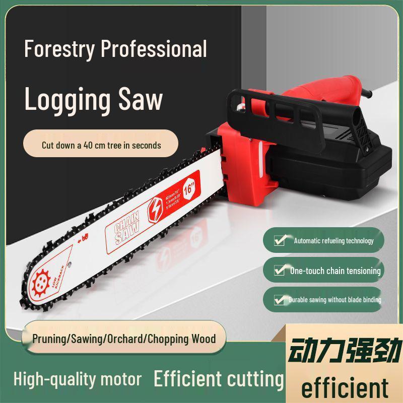 High-Power Handheld Electric Chainsaw for Home Woodworking & Tree Pruning