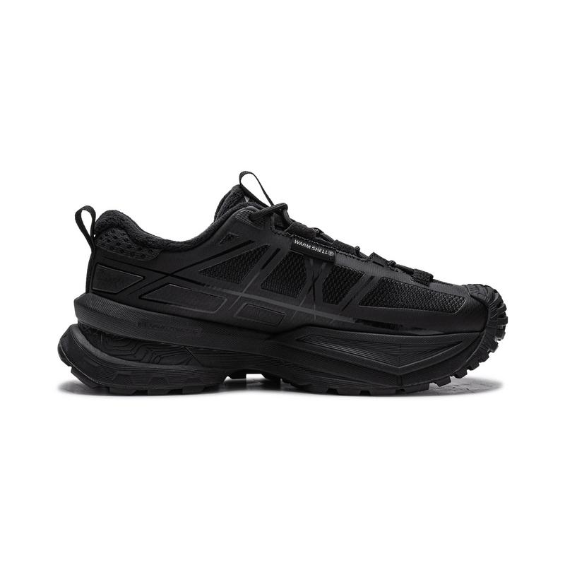 Li Ning CF Su Xing Chuan SE Fleece Fashion Comfortable Outdoor Shock Absorption Support Warm Low Top Hiking Shoes Unisex Hiking Shoes Black AHTV059-13