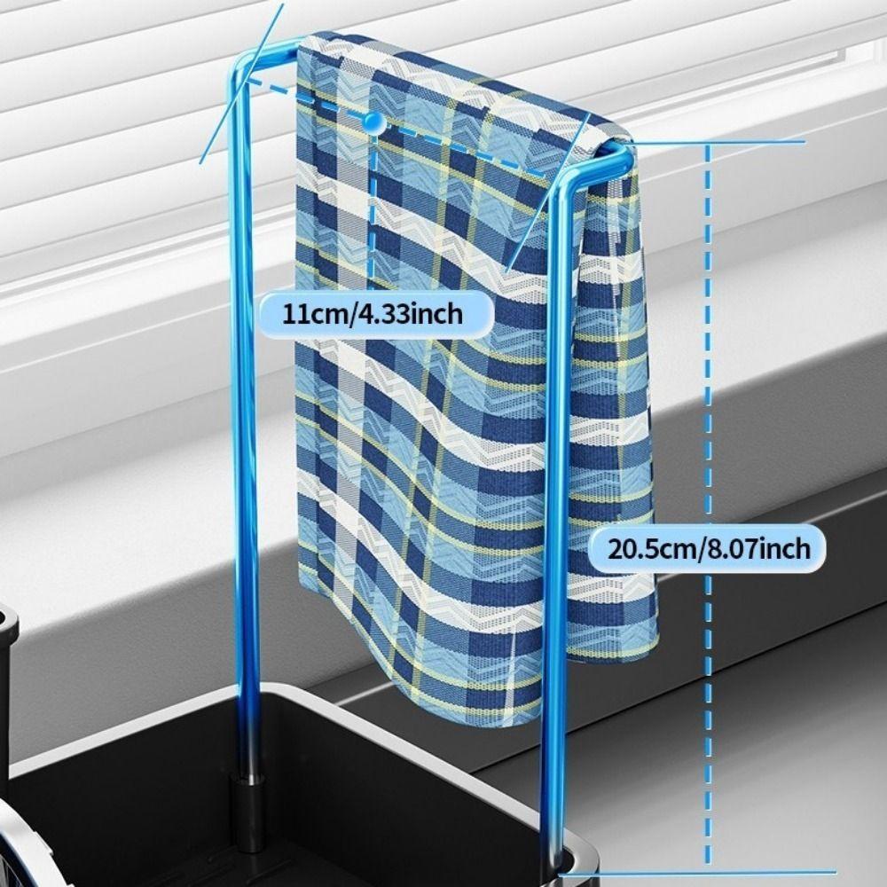 Stainless Steel Sponge Drain Rack Detachable Large Capacity Soap Sponge Holder Self-draining Space Saving Cloth Storage Rack