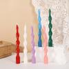 25cm Classic Colorful Threaded Long Rod Candle Household Creative Odorless Twisting Rod Wax