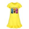 Kpop Demon Hunter Girl Short Sleeve Pajama Dress With Ruffle Skirt For Kids Homewear