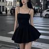 French Suspender Black Small Black Dress with Chest Pad Summer Waist Skirt Slimming Hepburn New Dress Slim Skirt
