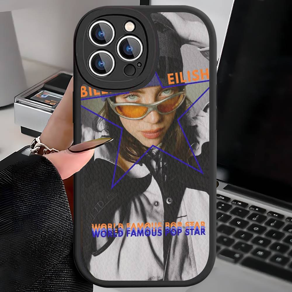 

Поп E-Eilish Звезда B-billie Для IPhone 16 15 14 13 12 11 Pro Max Plus Ударопрочный Кожаный Мягкий Чехол для Телефона iPhone 16 plus