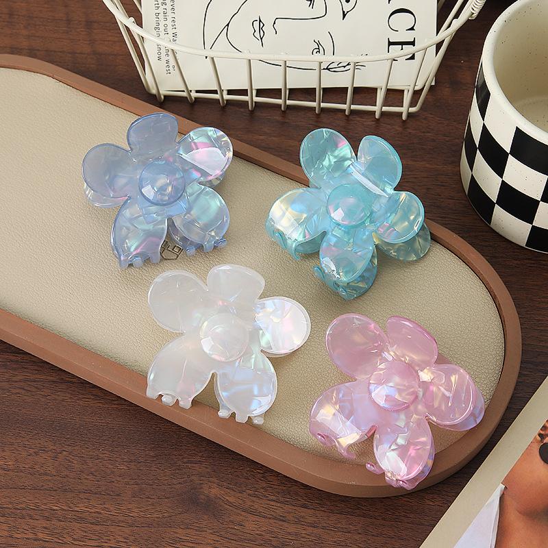 French Atmosphere~ Fairy Transparent Flower Hairpin Grab Clip Female Advanced Sense Back Head Shark Clip