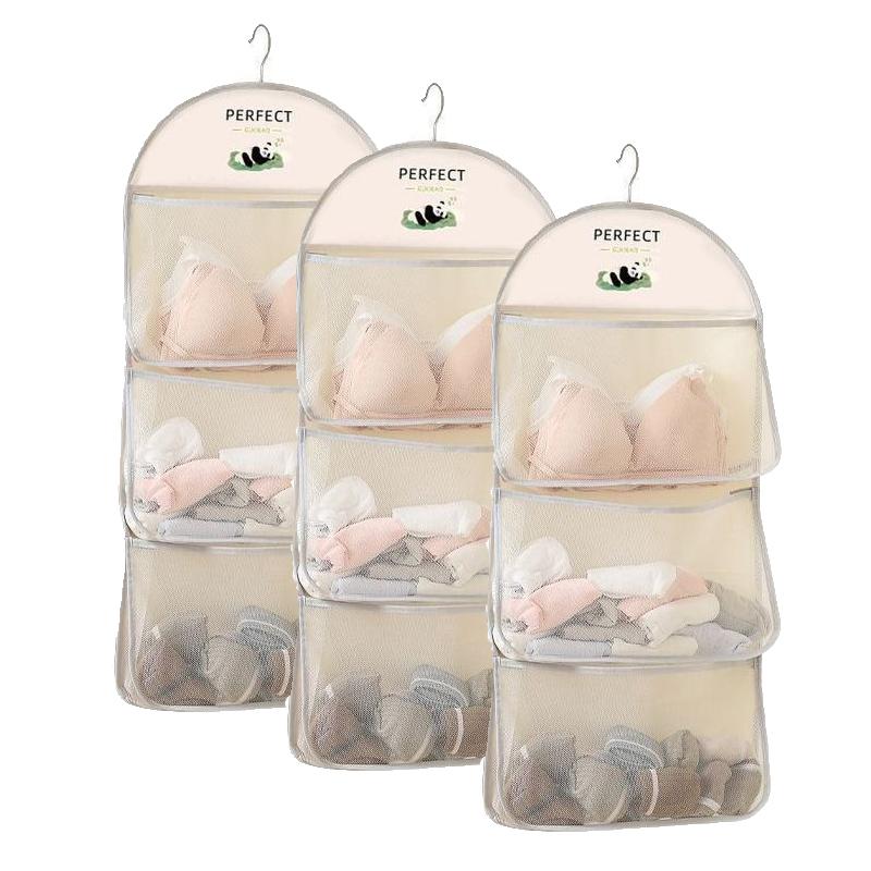 Atmungsaktive Netz-Wandhängetasche für Unterwäsche Socken,Haushalt Kleiderschrank Unterwäsche Aufbewahrung Organisation,Wäschekorb für Spielzeug Puppe