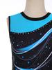 Girls Stylish Print Round Neck Sleeveless Patchwork Gymnastics Leotard Figure Skating Acrobatics Dance Bodysuit