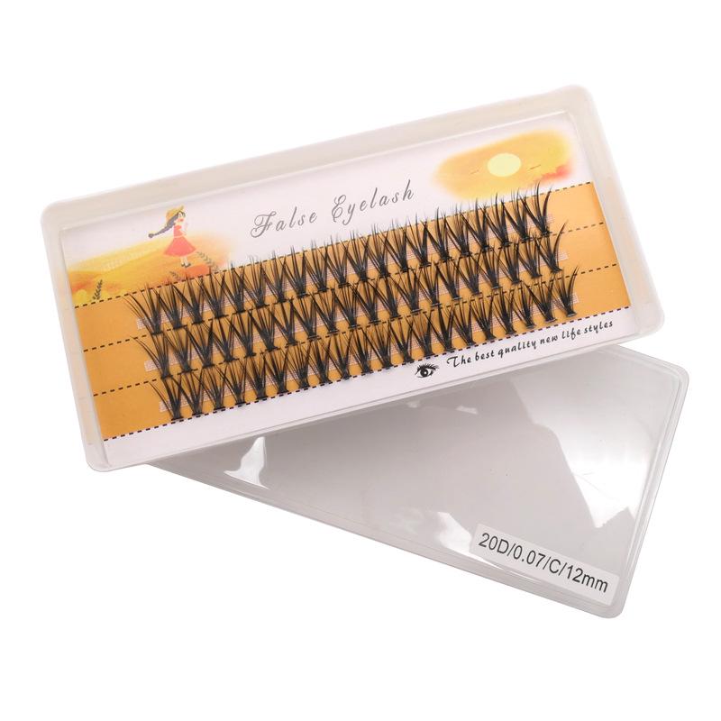 

Міжкордонні 20D Накладні вії - 60 пучків, Термічно склеєне хімічне волокно для натурального вигляду самонарощування 15 mm lashes