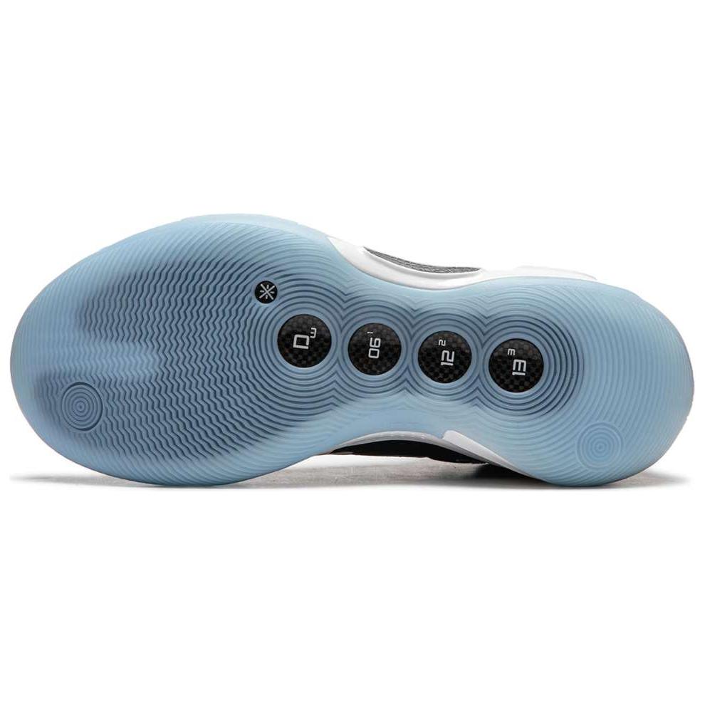 New LiNing WOW 10 Cushioning Wear Resistant Low Top Basketball Shoes Men's Black White Blue ABAS115-14