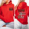 Ho Ho Ho Christmas Graphic Hoodies,double Sided Print Sweatshirts,leopard Bow Christmas Hoodies,Xmas Party Outfit Tracksuits