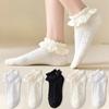 Summer Thin Lolita Socks for Women, Bubble Lace Short Socks, Sweet Princess Cotton Socks, Mesh Breathable