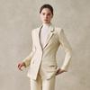 LadyS Elite Wool Silk Blazer & Trousers Set