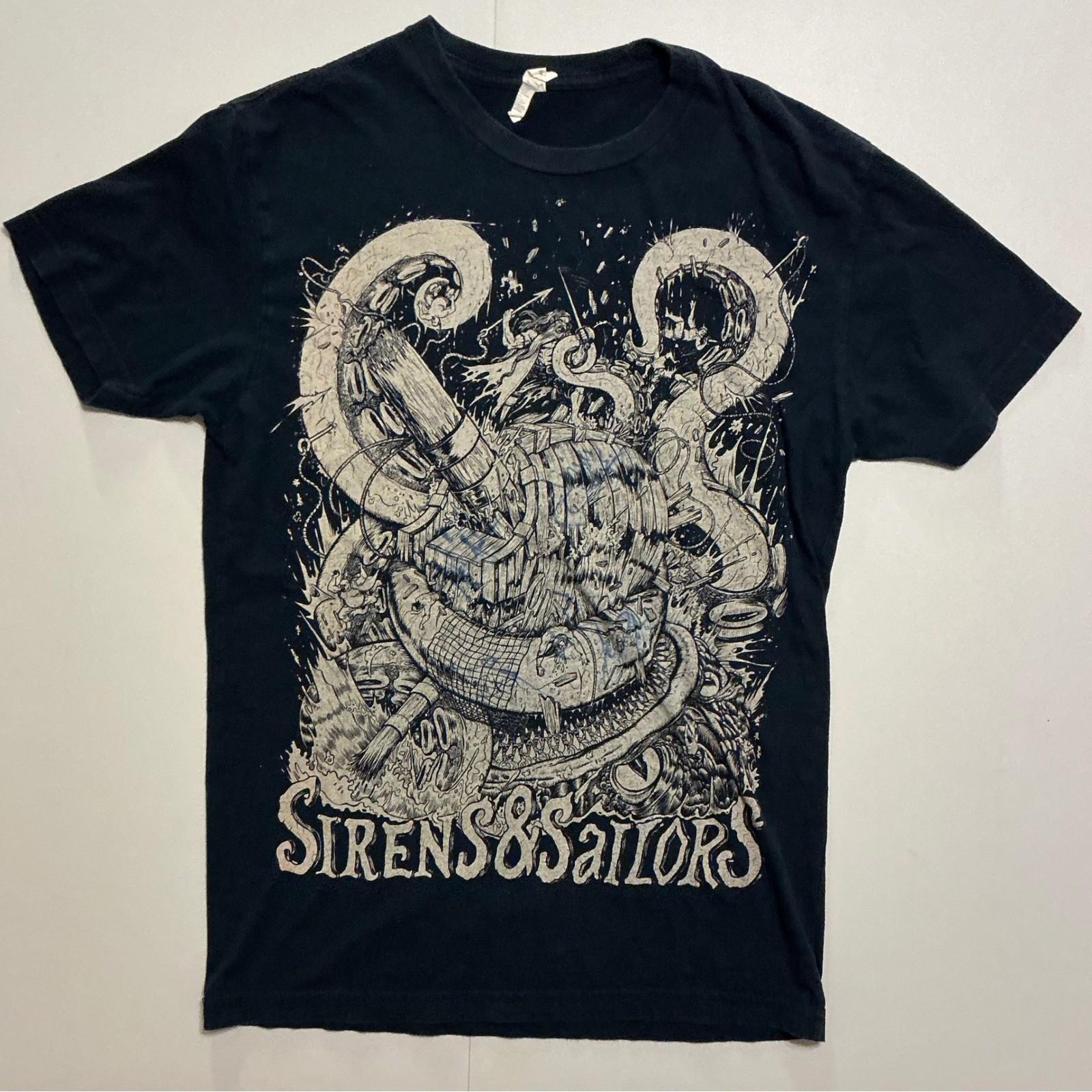 Sirens & Sailors Metalcore Band T-Shirt Black Heavy Metal Y2K Kraken Shirt S Unisex T-Shirt S