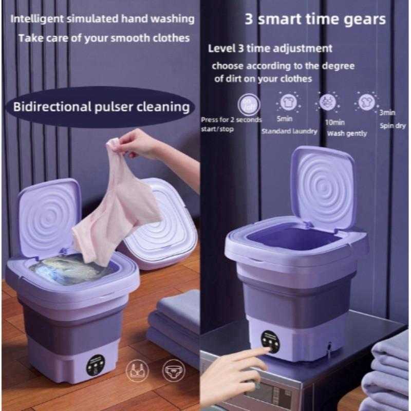 Large Portable Electronic Mini Washing Machine Dormitory Underwear Laundry Machine Capacity Foldable Washing Machine