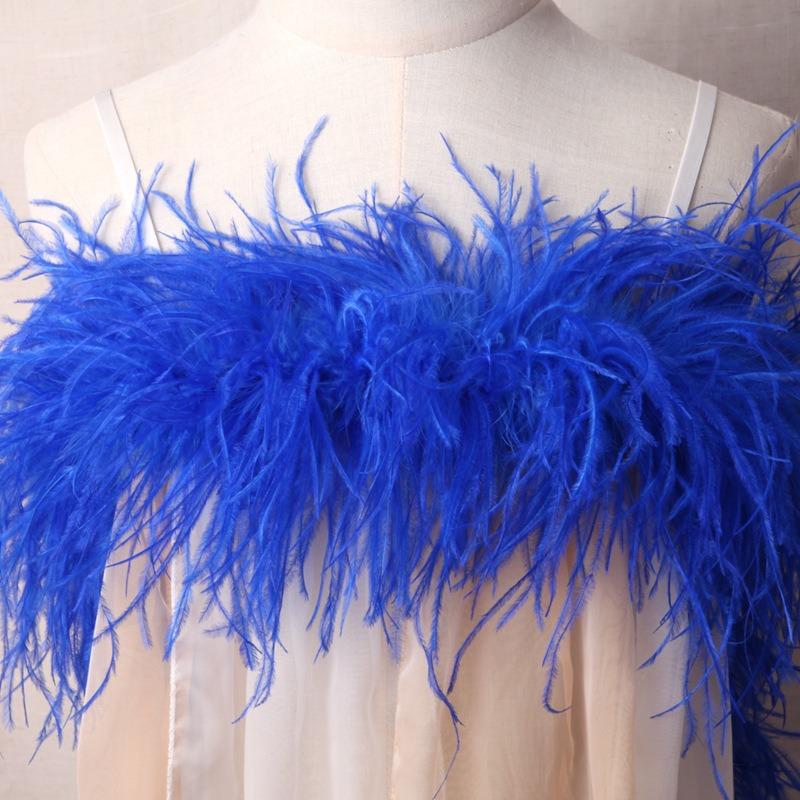 2 Meters Ostrich Feathers Boa Craft Accessories Plumas 6Ply Dress For Wedding Diy Feather Supplies Decoration The Table Crafts
