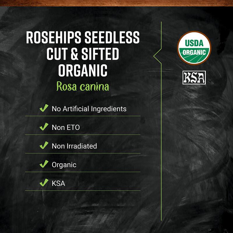 Organic Cut & Sifted Seedless Rosehips, 16 oz (453 g)