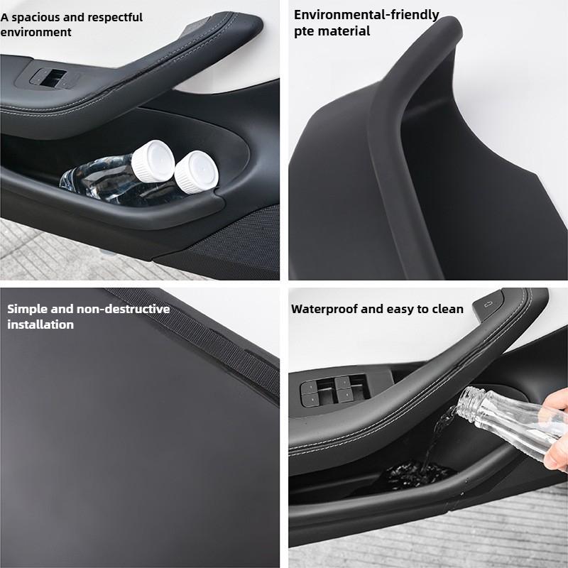 For Tesla New Model Y Juniper 2025 Launch Door Side Storage Box TPE Front Rear All-Inclusive Organizer Modification Accessories