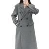 New Autumn and Winter Double-sided Wool Coat for Women Double-breasted Suit Collar Korean Style Waist Slimming Woolen Coat Velvet