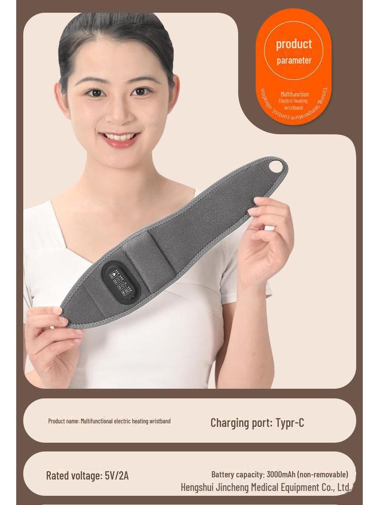 Electric Heated Graphene Wristband Hand Massager with Intelligent Moxibustion