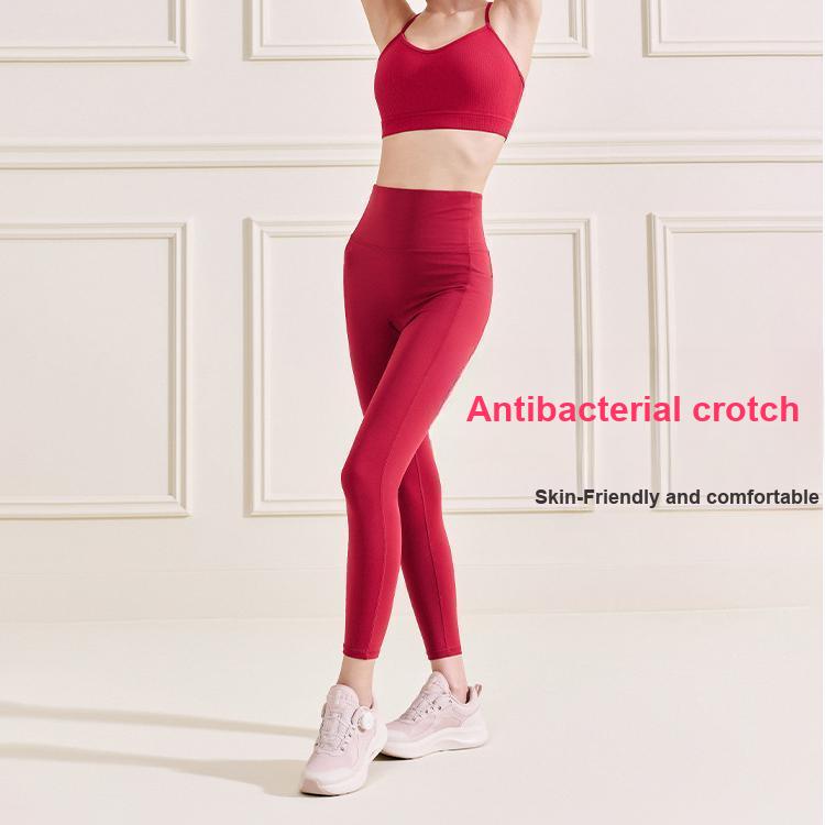 Anta Fitness Series Casual Simple Solid Color Sports Long Pants Women Bottoms European-Leaf-Red 962517304-1