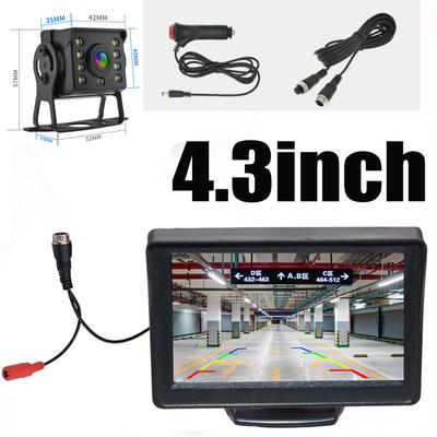 4.3  Inch HD Screen Monitor, for Car, Bus, Truck, RV & Trailer Parking Backup Reverse CCD 2 - In - 1 HD Rear View Camera System