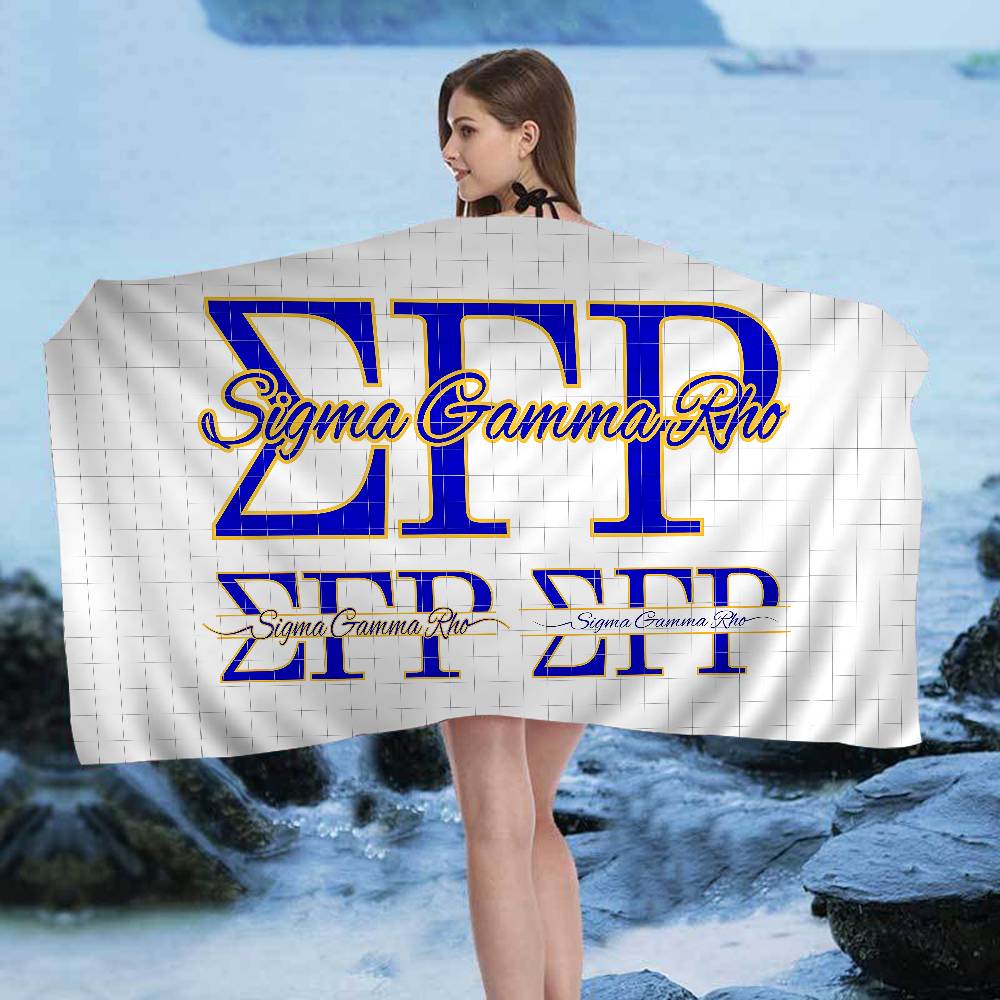 Sigma Gamma Rho LOGO Microfiber Printed Beach Towel Mountain Climbing Yoga Beach Swimming Running Absorbent Soft Towel
