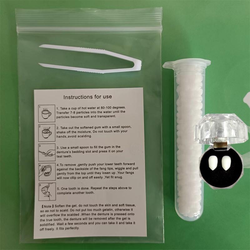 

Хэллоуин Клыки Вампира Набор Зубов С Клеевыми Пеллетами Оборотень Косплей Реквизит 1.7cm/0.66in