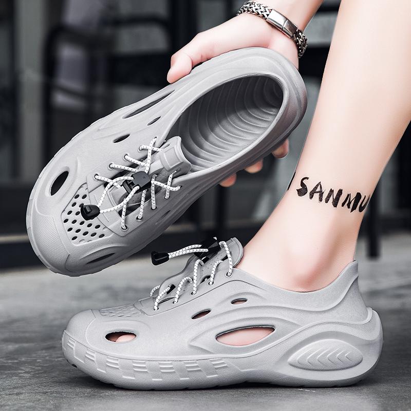 Fashion New Fashion Breathable Garden Shoes Summer Couple Sandals Non-slip Thick Bottom Men's Sandals Outdoor Baotou Beach Men's Shoes