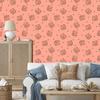 Wallpaper Small Coral and Orange Flowers for Living Room and Bedroom 50x1000