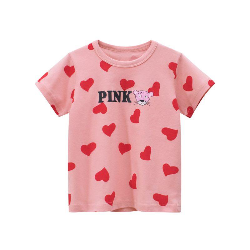 Children's Pure Cotton Printed Short-Sleeved T-Shirt 2026 Summer New Style Kidsren's Clothing Korean Style Girls Cartoon Tops Baby Clothes